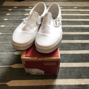 White Vans slip ons size 9